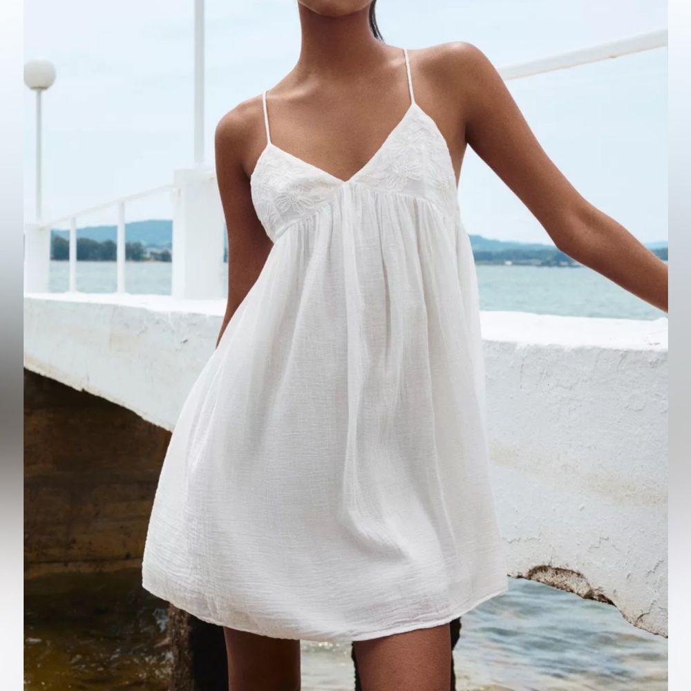 Pull&Bear embroidered mini dress